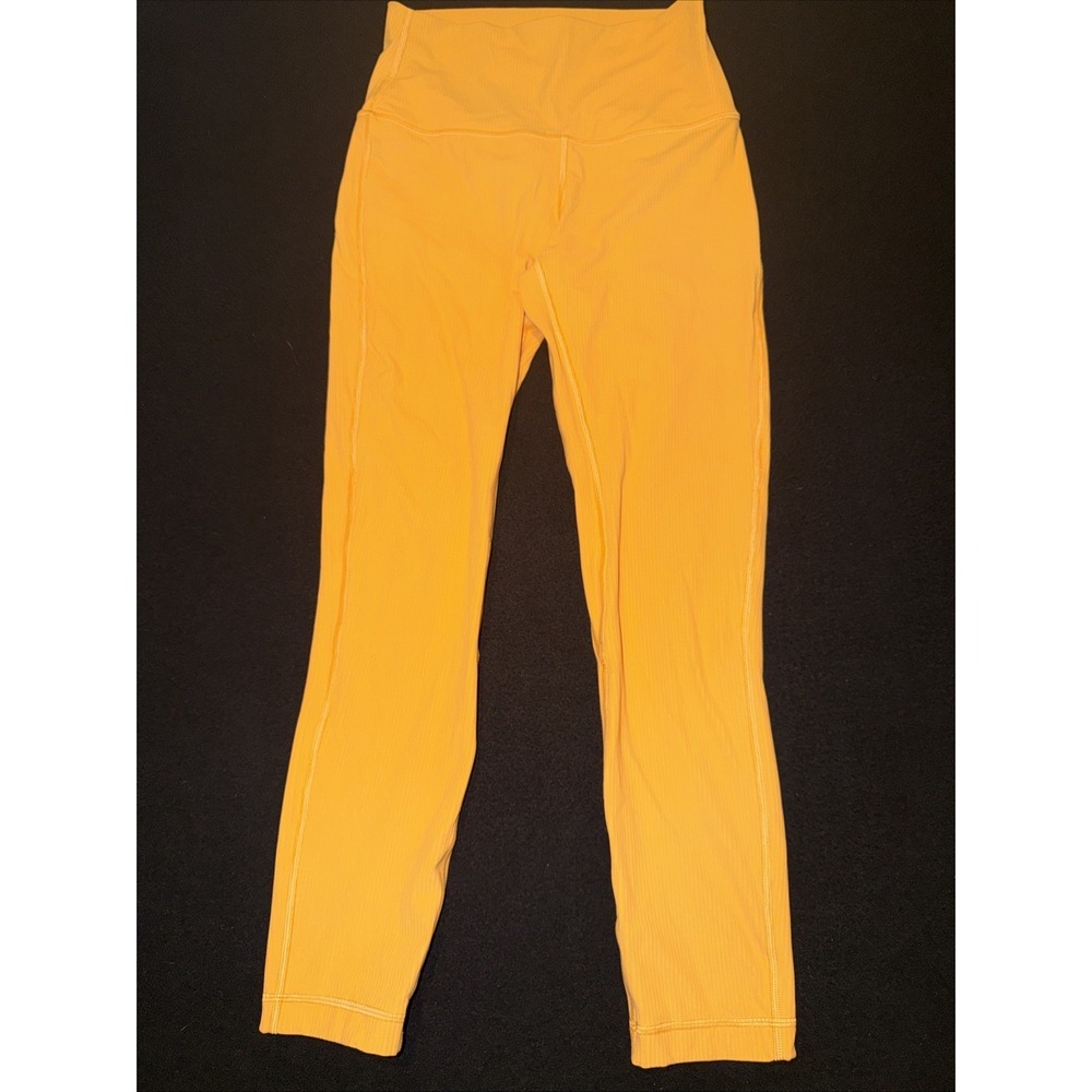 LULULEMON Align HR‎ Ribbbed 25" Leggings in Mango Dream Sz 6